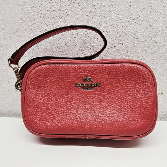Coach Jamie Leather Watermelon Wristlet Clutch Bag - Picture 1 of 13